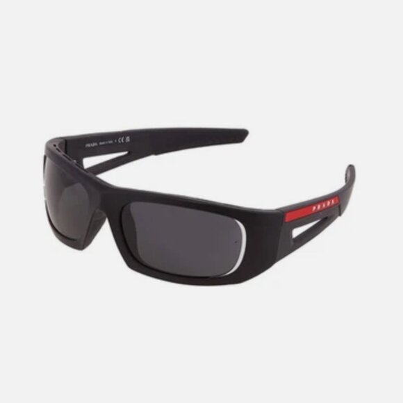 New! Prada Linea Rossa Dark Grey Wrap Men's Sunglasses - Picture 1 of 5